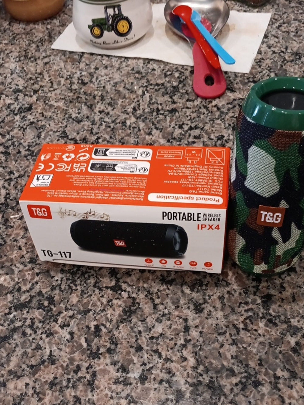 T&G Camo Green Portable Bluetooth Speaker